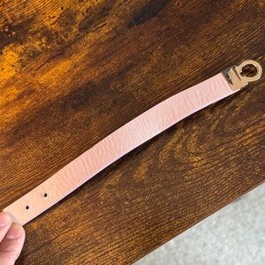 Salvatore Ferragamo - Pink Leather Belt Bracelet (7.5”)